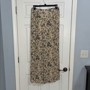Wonderly Beige and Black Floral Lined Pants